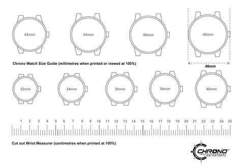 Printable Watch Band Size Chart