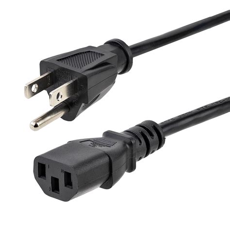 Buy StarTech.com 10ft (3m) Computer Power Cord, NEMA 5-15P to C13, 10A ...