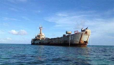 BRP Sierra Madre, a WWII-era shipwreck, guarding Second Thomas Shoal ...