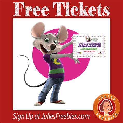 Free Tickets at Chuck E Cheese - Julie's Freebies