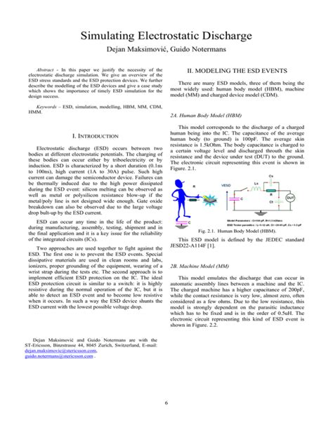 Simulating Electrostatic Discharge