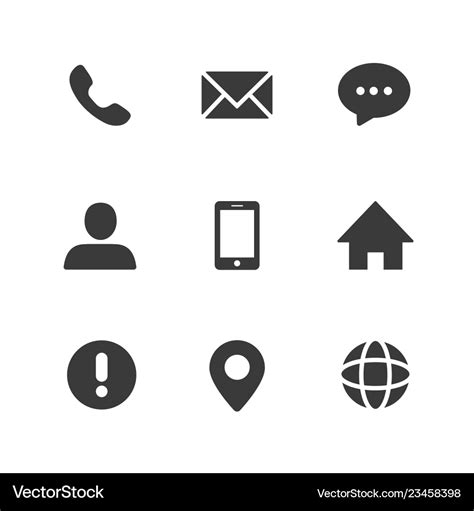 Contact icon set Royalty Free Vector Image - VectorStock