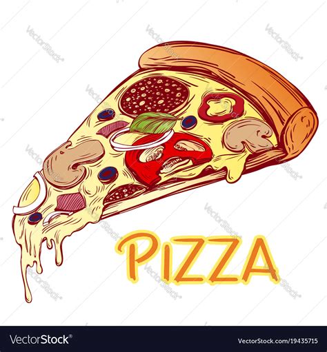 Italian pizza slice pizza design template logo Vector Image