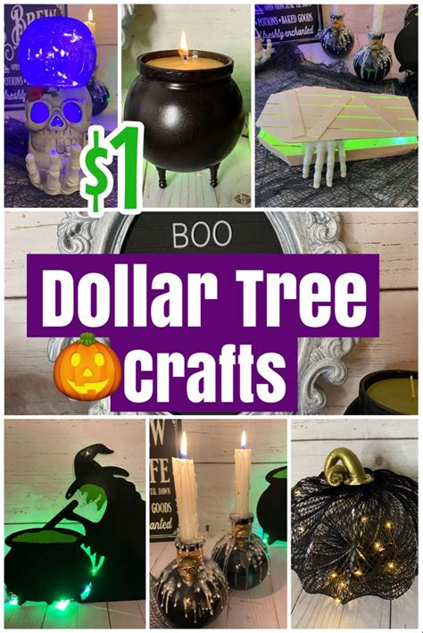 dollar tree crafts for halloween with text overlay