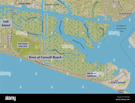 Caswell Beach NC Map (annotated Stock Photo - Alamy