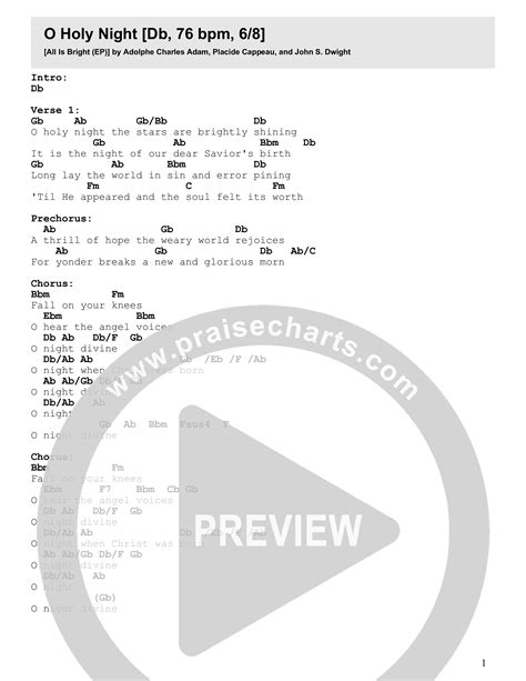 O Holy Night Chords PDF (Central Live) - PraiseCharts