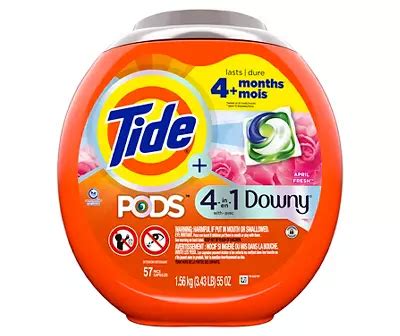 Tide PODS 4in1 Plus Downy Liquid Laundry Detergent Pacs, 57-Count | Big ...