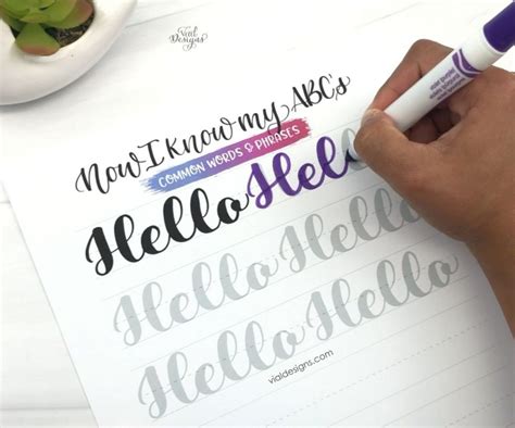 Learn how to do calligraphy with Crayola Markers | Vial Designs