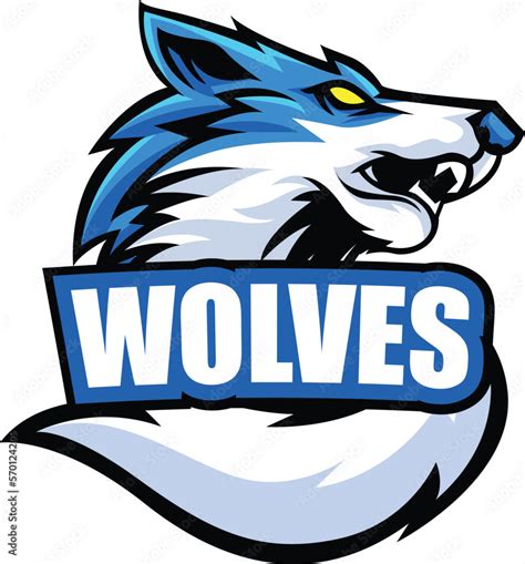 Vector wolf mascot logo template for sport logo team Stock Vector ...