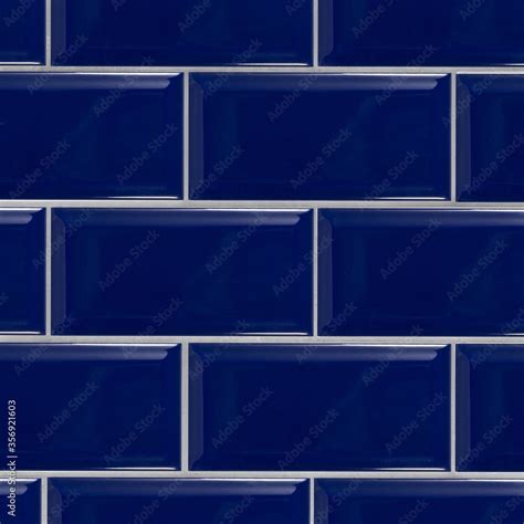 Seamless subway tile texture in cobalt blue Stock Photo | Adobe Stock