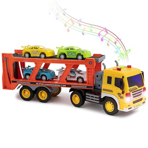 Buy Liberty Imports Friction Powered Transport Car Carrier Truck Kids ...