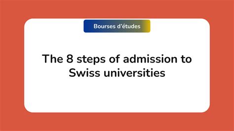 The 8 steps of admission to Swiss universities in 2022