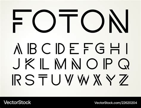 Set modern abstract font alphabet Royalty Free Vector Image