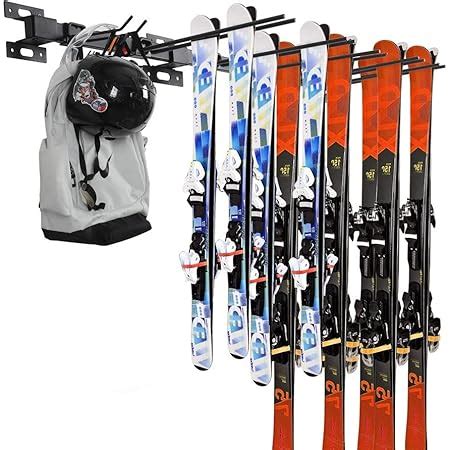 Amazon.com: Ski Wall Rack Snowboard Wall Mount Storage Rack Holds 5 ...