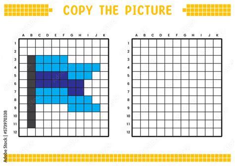 Copy the picture, complete the grid image. Educational worksheets ...