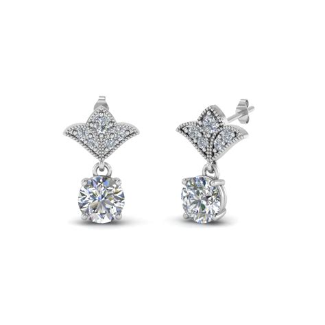 Diamond Round Earrings Designs