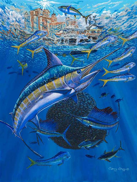 Marlin Art Gallery | Fish artwork, Fishing pictures, Bass fishing pictures