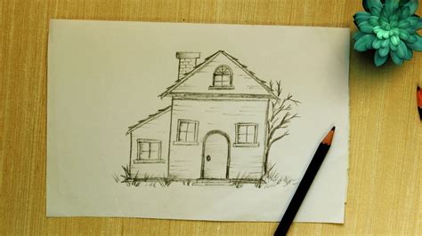 House Drawing Sketch 💚 How to Draw a House| sketch of your house - YouTube