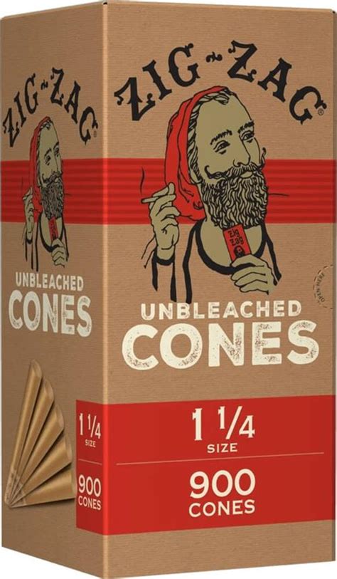 Zig-Zag Unbleached Cones 1 1/4 Size - 900 Cone Bulk Pack