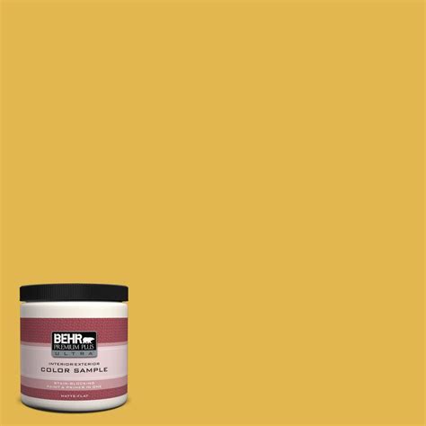 BEHR Premium Plus Ultra 8 oz. #360D-6 Yellow Gold Interior/Exterior ...