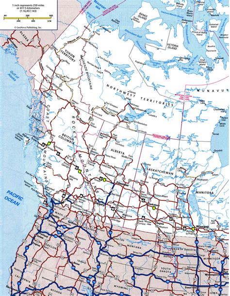 Canada map with provinces, cities, highways detailed large scale free