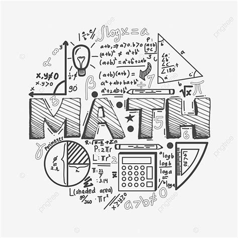 the word math surrounded by doodles and other items on a transparent ...