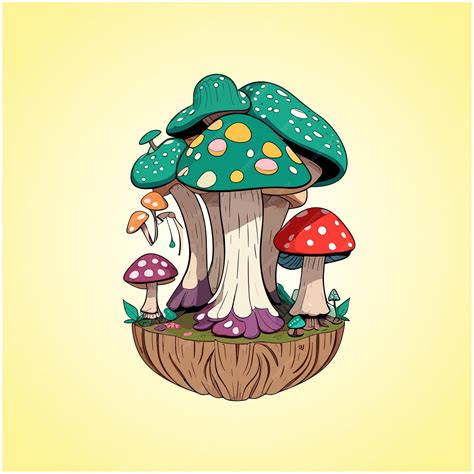 Premium Vector | Mushroom vector custom pattern colorful design