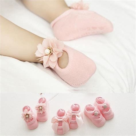 Buy The New Baby Girl Cotton Lace Bow Tie Slippery Socks Floor Socks at ...