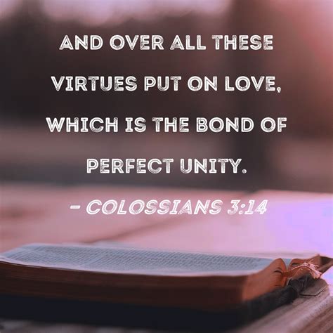 Colossians 3:14 And over all these virtues put on love, which is the ...