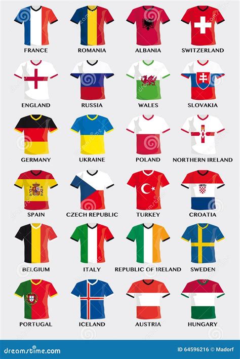 Football Jersey Buttons with Flag Design of European Soccer Teams for ...