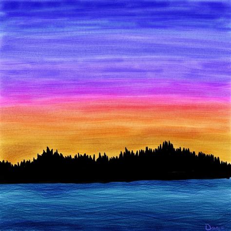 Sunset on the inlet | art quilts | painting, sunrise painting | Sunset ...