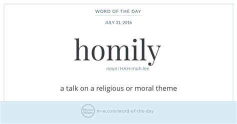 Word of the Day: Homily | Merriam-Webster