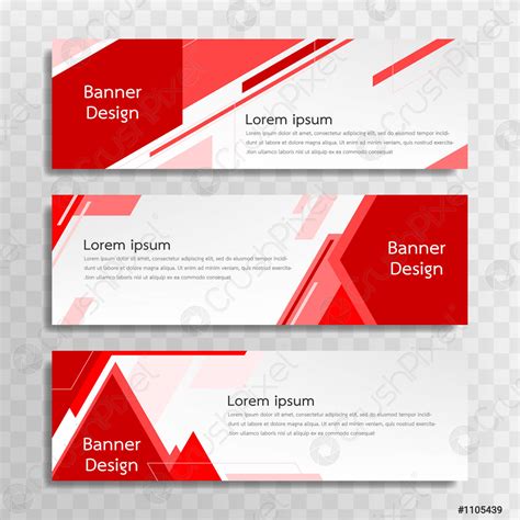 A set of red banner templates designed for the web - stock vector ...