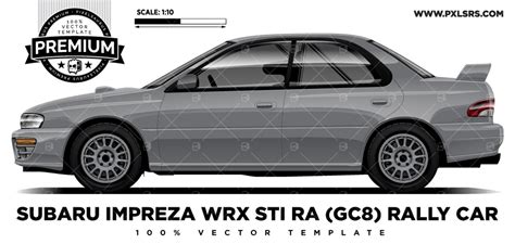 SUBARU IMPREZA WRX STI RA (GC8) RALLY CAR 'Premium' Vector Template ...