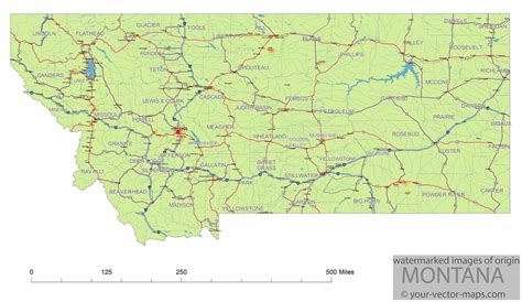 Road Map Of Montana With Cities