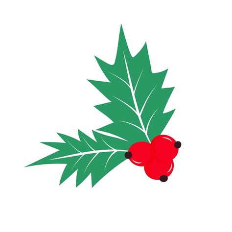 Holly leaves and berries icon. 4669408 Vector Art at Vecteezy