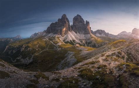 Tre Cime Di Lavaredo Dolomites Sunrise Panorama - Michael Shainblum ...