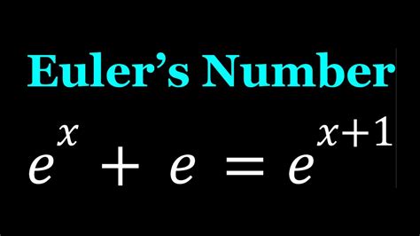 An Equation with Euler's Number - YouTube