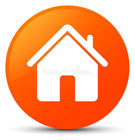 Home Icon Orange Round Button Stock Illustration - Illustration of sign ...