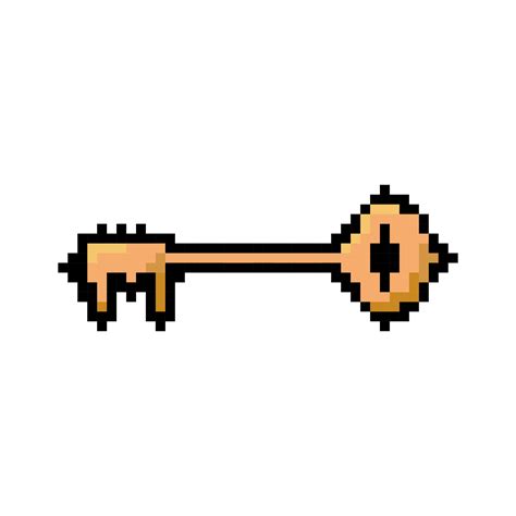 Pixel vintage keys. Pixel art 8 bit key icon flat 20435617 Vector Art ...