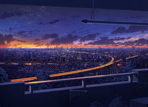 sky, city, night, anime, Japan, road, HD Wallpaper | Rare Gallery