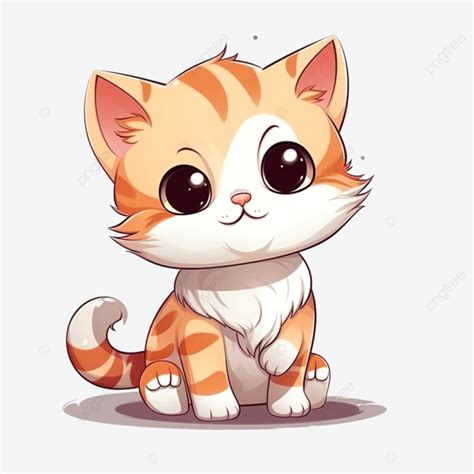 Cute Little Cat Cartoon Art With Ai Generative, Cat, Cartoon, Sticker ...