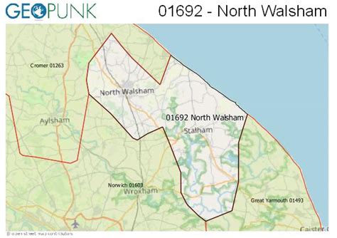 01692 View Map of the North Walsham Area Code