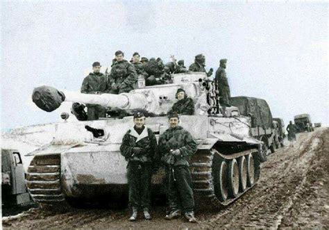 Tank Ace Otto Carius with his Tiger I in winter camo as part of the ...