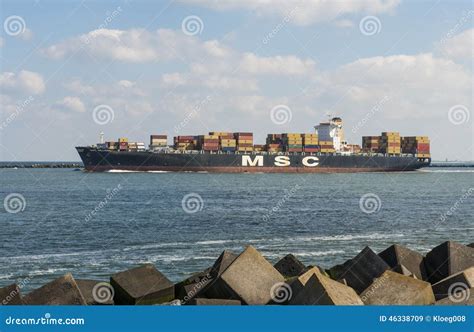 Container Ship in Port of Rotterdam Editorial Stock Image - Image of ...