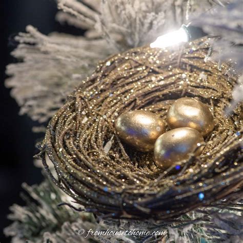 Gold Bird's Nest DIY Christmas Ornament