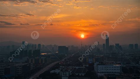 City Sunset Scenery Photography Background, Photography, Sunset, Dusk ...