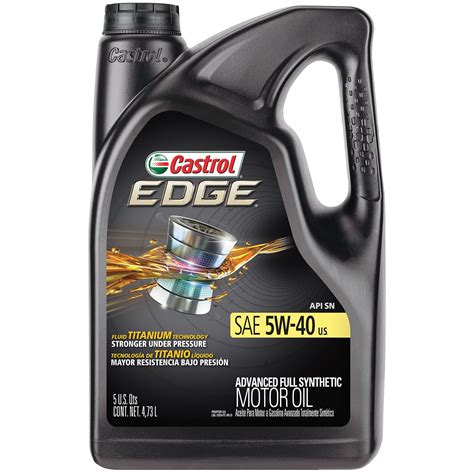 Castrol Edge 5W-40 Advanced Full Synthetic Motor Oil, 5 Quarts ...