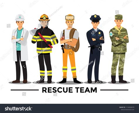 Rescue Team Vector Illustration Cartoon Character Stock Vector (Royalty ...