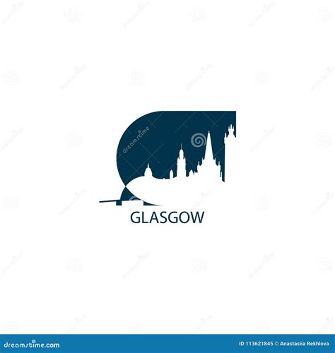 Glasgow City Cool Skyline Logo Illustration Stock Vector - Illustration ...